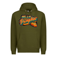 Army Green hello pumpkin black Premium Hoodie - JahusDesignShop