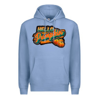Colony Blue hello pumpkin black Premium Hoodie - JahusDesignShop
