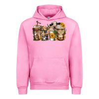 Fuchsia Pink cows coffee cups Urban Hoodie - Jasminsmagicworld