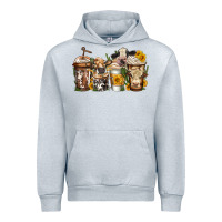 Heather Grey cows coffee cups Urban Hoodie - Jasminsmagicworld