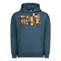 Pigment Midnight Navy cows coffee cups Urban Hoodie - Jasminsmagicworld