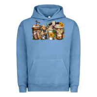 Pigment Pebble Blue cows coffee cups Urban Hoodie - Jasminsmagicworld