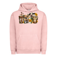 Pigment Salmon cows coffee cups Urban Hoodie - Jasminsmagicworld