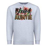 Heather Grey flowers blessed auntie Premium Sweatshirt - Zillion Design Studio