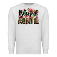Oatmeal Heather flowers blessed auntie Premium Sweatshirt - Zillion Design Studio