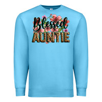 Ocean Blue flowers blessed auntie Premium Sweatshirt - Zillion Design Studio