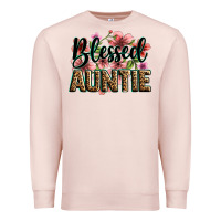 Pale Pink flowers blessed auntie Premium Sweatshirt - Zillion Design Studio