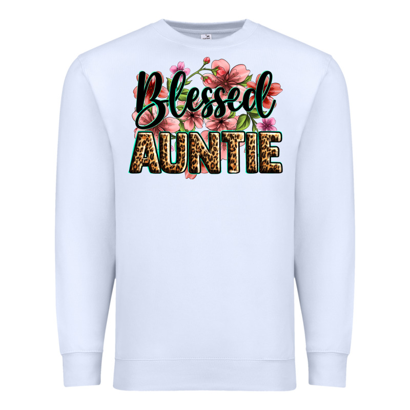 Flowers Blessed Auntie Premium Sweatshirt by Zillion Design Studio | Teevron