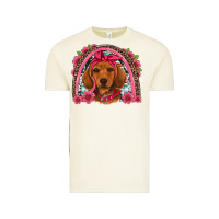 Vintage Arctic dachshund puppy floral rainbow Vintage Tee - Artiststas