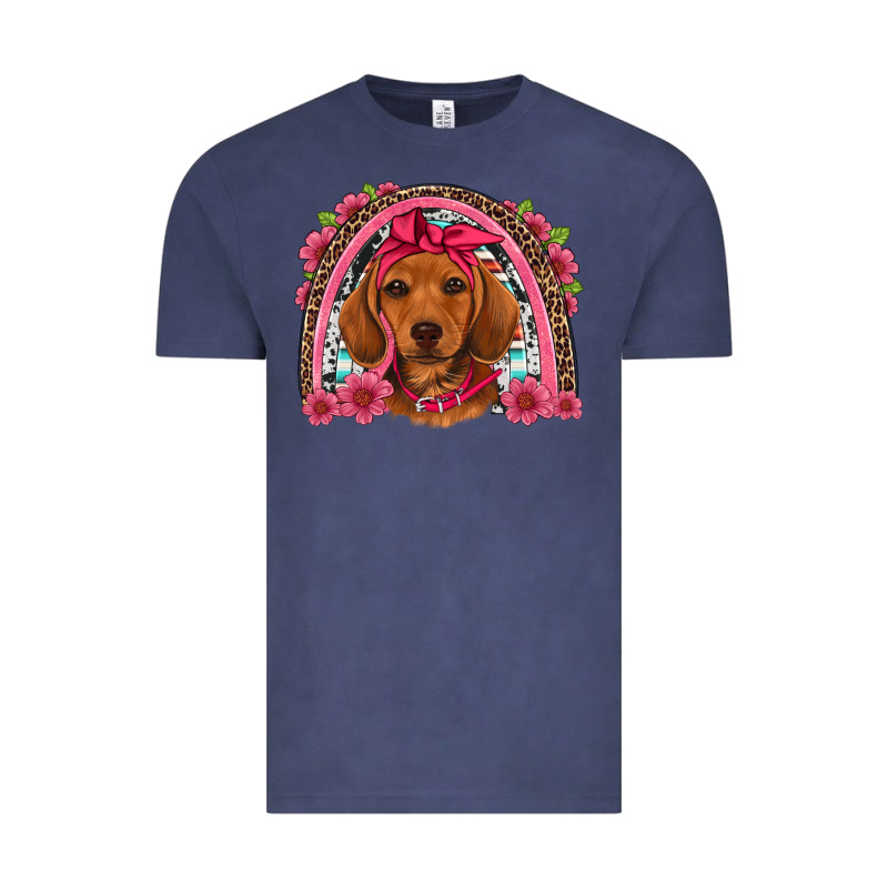 Dachshund Puppy Floral Rainbow Vintage Tee by Artiststas | Teevron