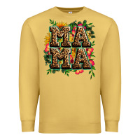 Antique Gold floral leopard mama Premium Sweatshirt - Zillion Design Studio