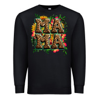 Black floral leopard mama Premium Sweatshirt - Zillion Design Studio