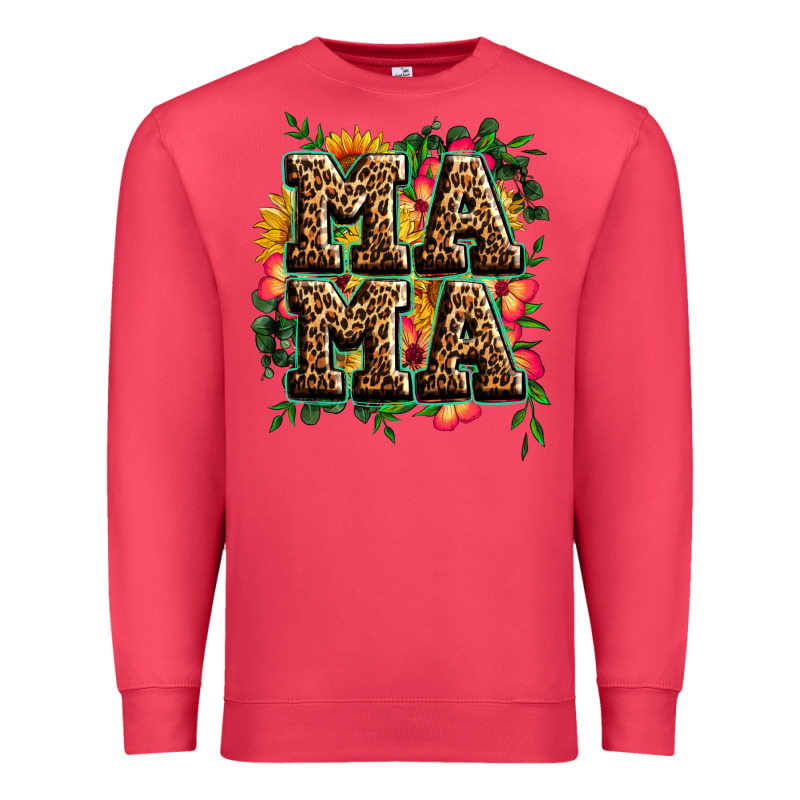 Floral Leopard Mama Premium Sweatshirt by Zillion Design Studio | Teevron