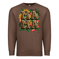 Chestnut floral leopard mama Premium Sweatshirt - Zillion Design Studio