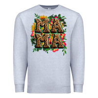 Heather Grey floral leopard mama Premium Sweatshirt - Zillion Design Studio