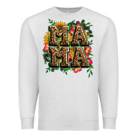 Oatmeal Heather floral leopard mama Premium Sweatshirt - Zillion Design Studio