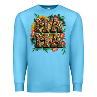 Ocean Blue floral leopard mama Premium Sweatshirt - Zillion Design Studio