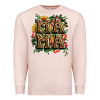Pale Pink floral leopard mama Premium Sweatshirt - Zillion Design Studio
