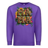 Purple floral leopard mama Premium Sweatshirt - Zillion Design Studio
