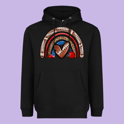 Football Rainbow Heavyweight Hoodie Designed By Zillion Design Studio