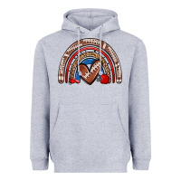 Heather Grey football rainbow Heavyweight Hoodie - Zillion Design Studio