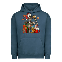 Pigment Midnight Navy christmas skeleton coffee Urban Hoodie - Jasminsmagicworld