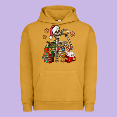 Christmas Skeleton Coffee Urban Hoodie Designed By Jasminsmagicworld
