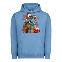 Pigment Pebble Blue christmas skeleton coffee Urban Hoodie - Jasminsmagicworld