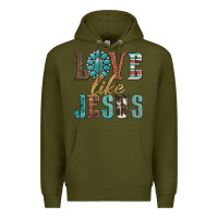 Army Green love like jesus Premium Hoodie - Artiststas