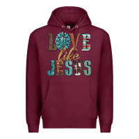 Burgundy love like jesus Premium Hoodie - Artiststas