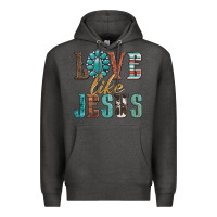 Charcoal Heather love like jesus Premium Hoodie - Artiststas