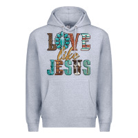 Heather Grey love like jesus Premium Hoodie - Artiststas