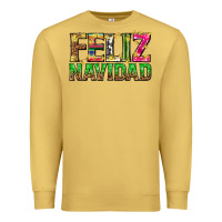 Antique Gold feliz navidad with pattern Premium Sweatshirt - texasbilliewilder