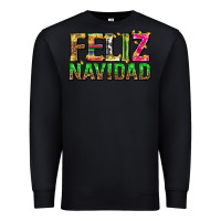 Black feliz navidad with pattern Premium Sweatshirt - texasbilliewilder