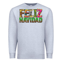 Heather Grey feliz navidad with pattern Premium Sweatshirt - texasbilliewilder