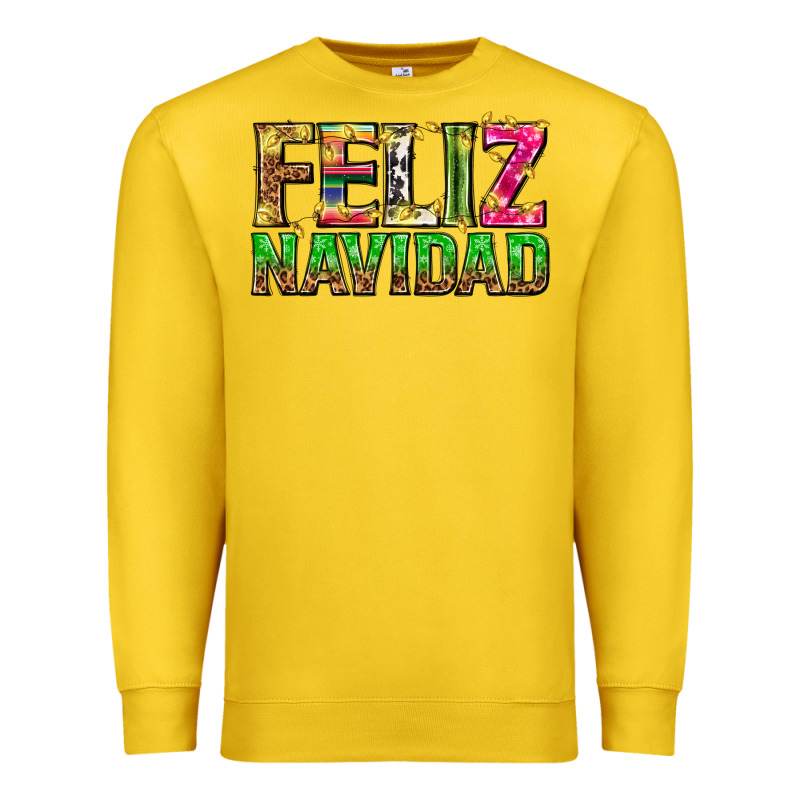 Feliz Navidad With Pattern Premium Sweatshirt by texasbilliewilder | Teevron