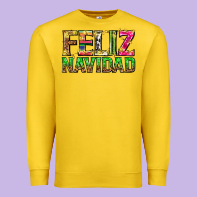 Feliz Navidad With Pattern Premium Sweatshirt Designed By Texasbilliewilder