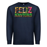 Navy feliz navidad with pattern Premium Sweatshirt - texasbilliewilder
