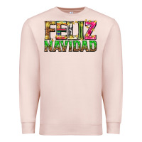 Pale Pink feliz navidad with pattern Premium Sweatshirt - texasbilliewilder