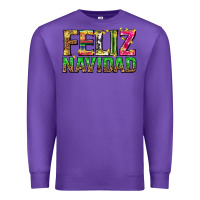 Purple feliz navidad with pattern Premium Sweatshirt - texasbilliewilder