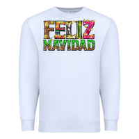 White feliz navidad with pattern Premium Sweatshirt - texasbilliewilder