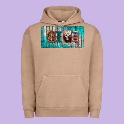 Western Turquoise Gigi License Plate Urban Hoodie Designed By Barkaloodesign