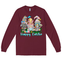 Burgundy happy easter gnome Long Sleeve Tee - BarkalooDesign