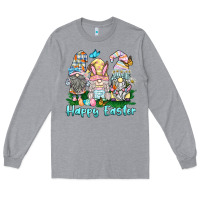 Heather Grey happy easter gnome Long Sleeve Tee - BarkalooDesign