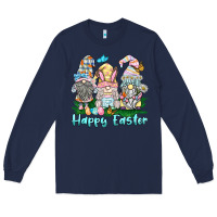 Navy happy easter gnome Long Sleeve Tee - BarkalooDesign