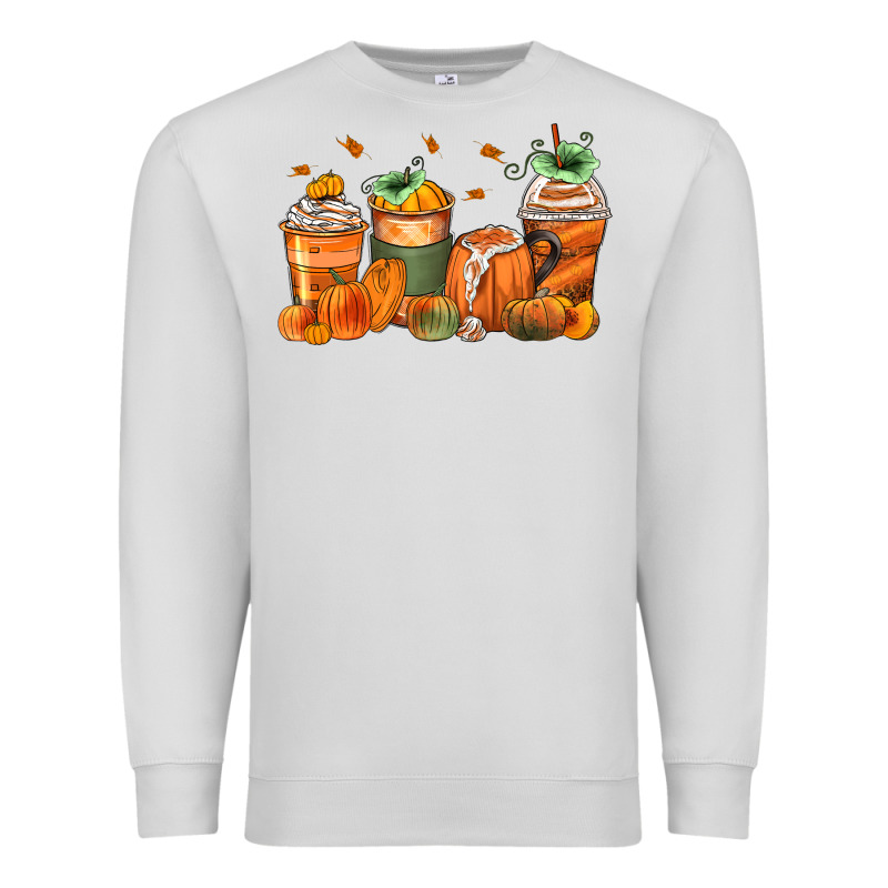 Pumpkins Coffee Cups Premium Sweatshirt by Zillion Design Studio | Teevron
