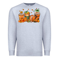 Heather Grey pumpkins coffee cups Premium Sweatshirt - Zillion Design Studio