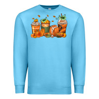 Ocean Blue pumpkins coffee cups Premium Sweatshirt - Zillion Design Studio