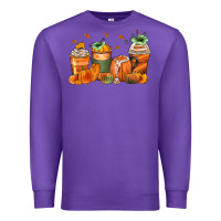 Purple pumpkins coffee cups Premium Sweatshirt - Zillion Design Studio