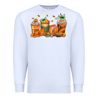 White pumpkins coffee cups Premium Sweatshirt - Zillion Design Studio